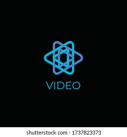 Video vector logo. Video editing emblem