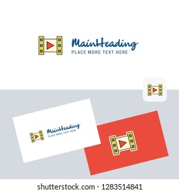 Video vector logotype with business card template. Elegant corporate identity. - Vector
