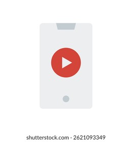 Video Vector for Online Lessons and eLearning Content – Play button icon, multimedia learning design. Flat Icon