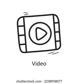Video vector outline Icon Design illustration. Entertainment Symbol on White background EPS 10 File