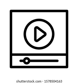 video vector thin line icon 