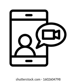 video vector thin line icon 