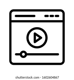 video vector thin line icon 