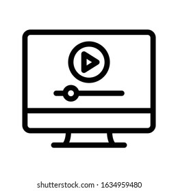 video vector thin line icon 