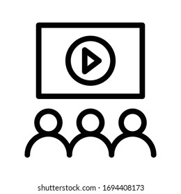 video vector thin line icon 