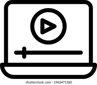 video vector thin line icon