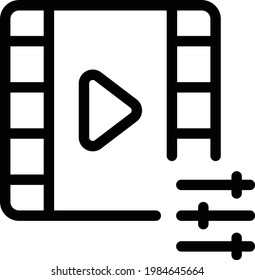 video vector thin line icon