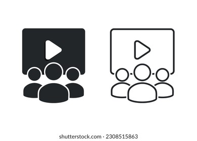 Video viewers icon. Illustration vector