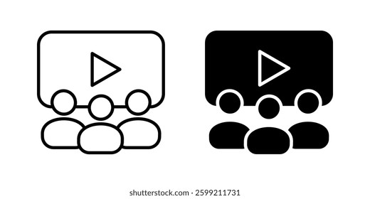 Video viewers icon set, Symbol isolated white background. vector illustration. color editable.