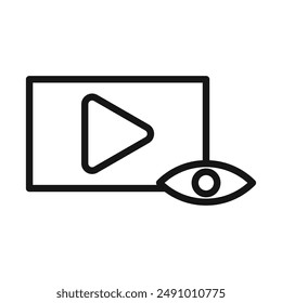 video Views icon Black line art vector logo