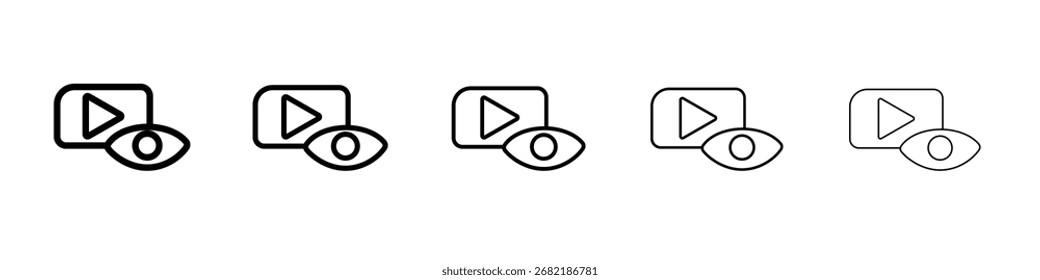 Video Icono de vistas conjunto de ilustración plana logo