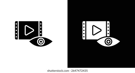 Video Icono de vistas Vector plano aislado en el contorno