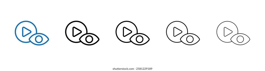 video Views icon Outline vector logo for web ui