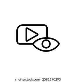 video Views icon Thin line art isolated