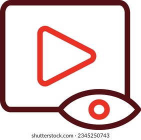 Video views Thick Line Two Color Icons For Personal And Commercial Use.
