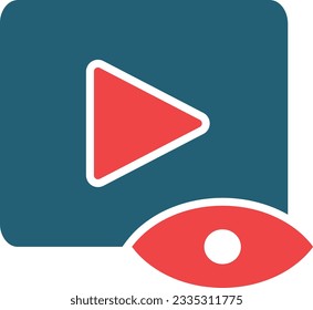 Video views Vector Glyph Two Color Icon For Personal And Commercial Use.
