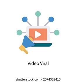 Video Viral vector Flat Icon Design illustration. Social Media Symbol on White background EPS 10 File