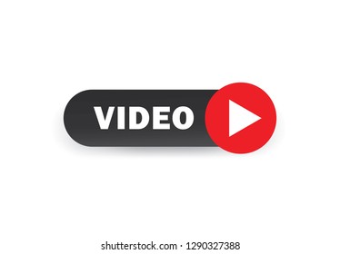 VIDEO web button black and red  vector illustration on background

