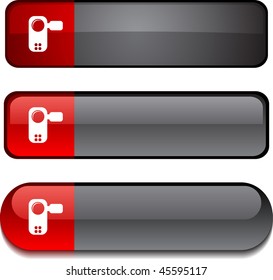 Video   web buttons. Vector illustration.