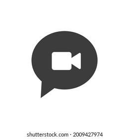 Video Web Icon Isolated on Black and White Vector Graphic