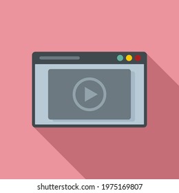 Video web page icon. Flat illustration of video web page vector icon for web design