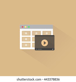 Video web player in browser icon