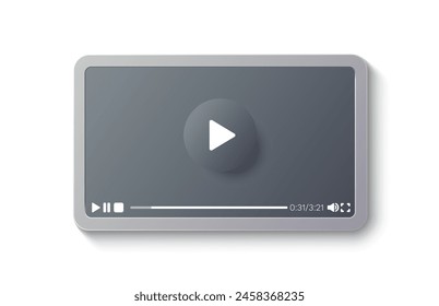 Video Web Player, Control Mockup, Online-Frame Web spielen. Vektorillustration 