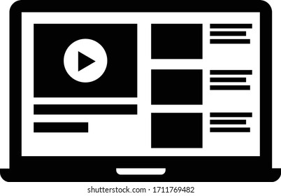 Video-Website-Symbol| Bildsymbol für Vektorillustration