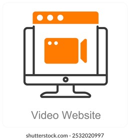 Video Website and streaming icon concept