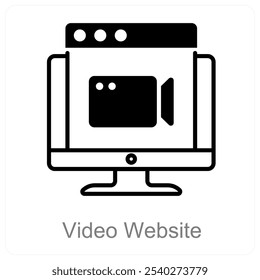 Video Website and streaming icon concept