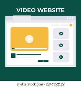 Video Website ui con iconos del jugador