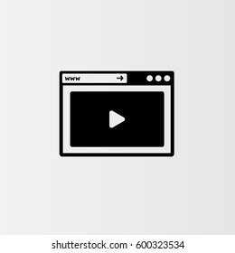 Video Website Vector Icon, Video Clip On Website Page Symbol. Simple,modern Flat Vector Illustration For Mobile App, Website Or Desktop App 