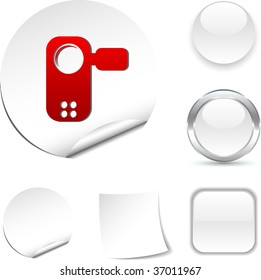 Video  white icon. Vector illustration.