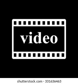 video - white vector icon