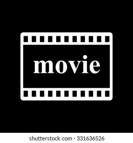 video - white vector icon