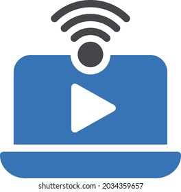 video WIFI vector glyph colour icon