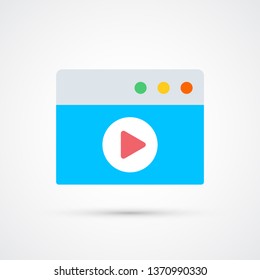 Video window player icon trendy color social. Vector eps 10