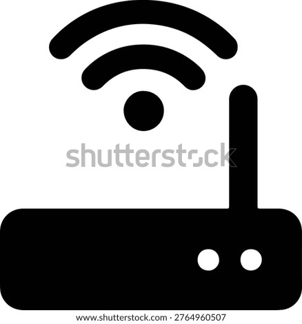 Video of wireless router icon black and white silhouette