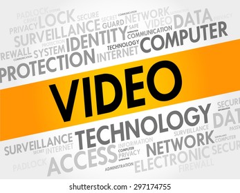 VIDEO word cloud, security concept