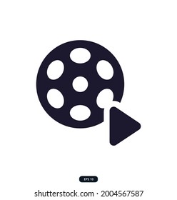 video_play Icons. Multimedia Icons. Photo and video icons, Multimedia icon. Contains such Icons as Movie Theater, TV, Popcorn, Video Clip and more. vector eps 10