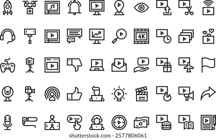 Videoblogger icons High-Quality Vector Icons Collection with Editable Stroke. Ideal for Professional and Creative Projects.