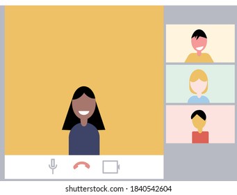 Videocall zwischen Schülern und Lehrer-Symbol