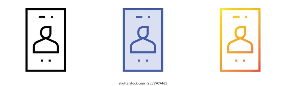 videocall icon. Linear, Blue Fill and Gradient Style Design Isolated On White Background