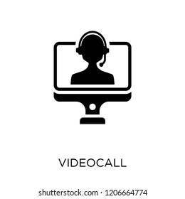 Videocall icon. Videocall symbol design from Human resources collection.