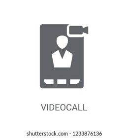 Videocall icon. Trendy Videocall logo concept on white background from Human Resources collection