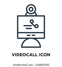Videocall icon vector isolated on white background, Videocall transparent sign , line symbol or linear element design in outline style