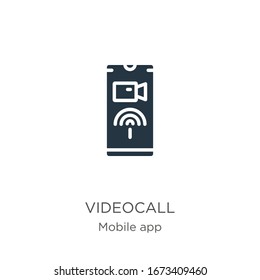 Videocall icon vector. Trendy flat videocall icon from mobile app collection isolated on white background. Vector illustration can be used for web and mobile graphic design, logo, eps10