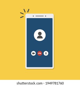 Interfaz de vídeo en smartphone. Seminario web en línea o pantalla de videoconferencia. Charla de vídeo de concepto de vector