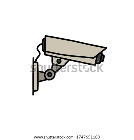 videocam doodle icon, vector illustration