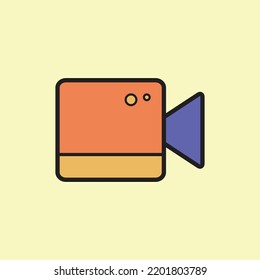 videocam icon design, cartoon concept, vector illustration